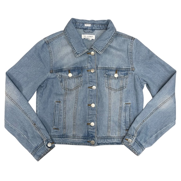 Ci Sono Denim Collection Jean Jacket Medium Wash Stretch Women’s Medium - Picture 1 of 13